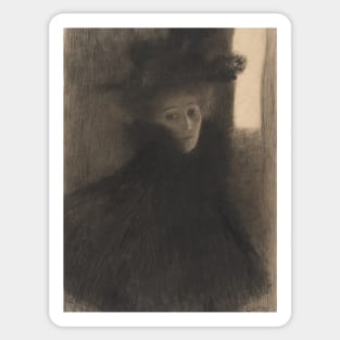 Portrait of a Lady with Cape and Hat Sticker